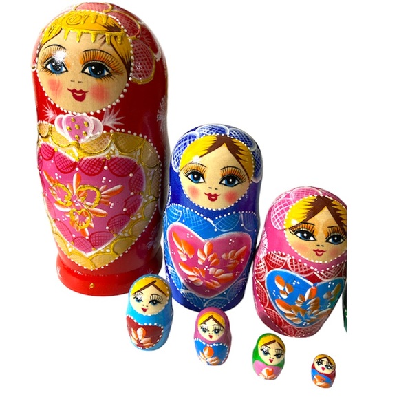Russian Stackable Dolls Handmade 10 Pieces Made of Wood Selling the sealed - Picture 6 of 11